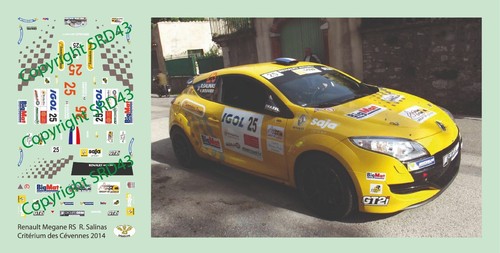 Decals renault megane - 1/43,